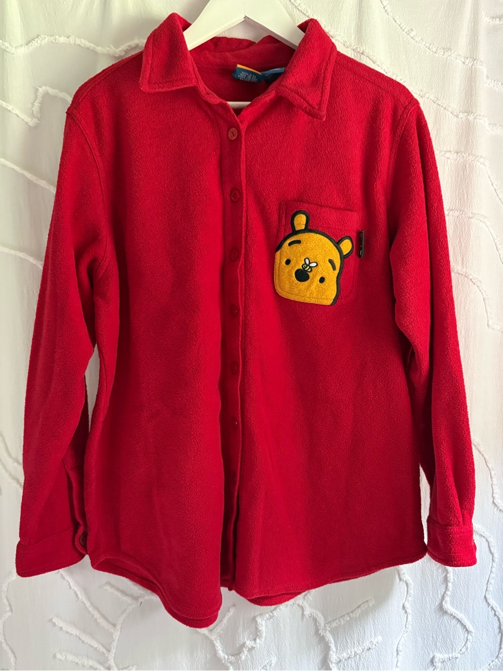 Disney Winnie the Pooh Women’s Red Fleece Button-Up Shirt Jacket Size 18W/20W